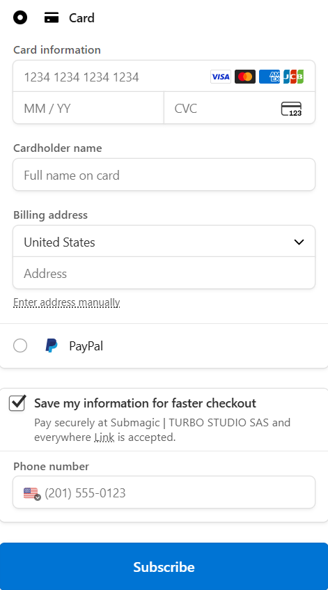 Complete your Submagic payment