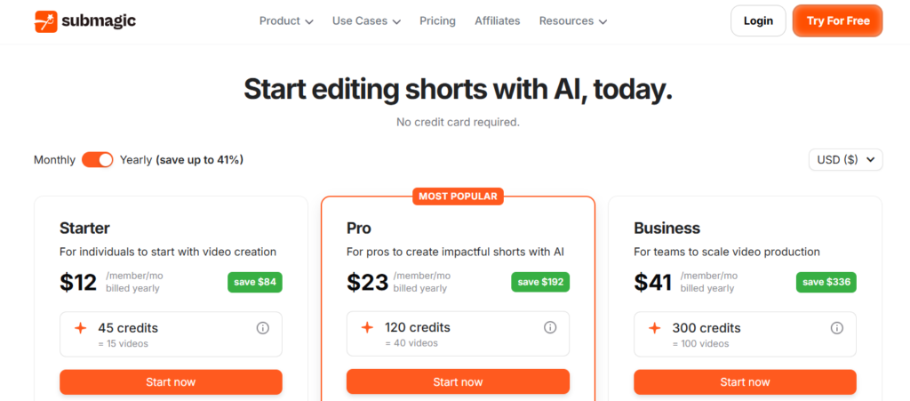 Submagic Pricing Plans